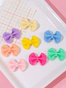 10/20/100pcs Acrylic Bow Candy Color Wrinkled Cream Glue Phone Case Material Solid Color Dyed Beaded Accessories - Bow - View 1