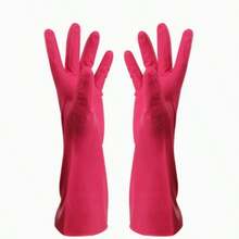 1 Pair Reusable Rubber Cleaning Gloves, Waterproof Non-Slip Dishwashing Gloves For Kitchen Bathroom Laundry, 6 Colors - A - View 10