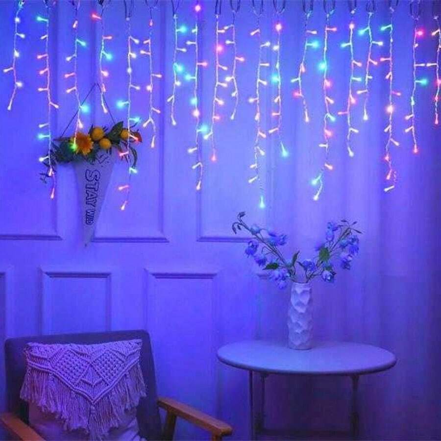 CHRISTMAS LED STRING LIGHT CURTAIN - US A Type Plug(220-240V) - View 1