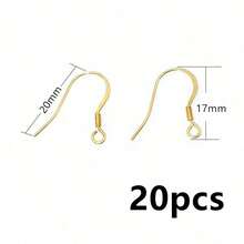 20pcs Stainless Steel DIY Earrings Hooks Clasp Findings Handmade Jewelry Making Accessories Earwire Accessories - Earring Hooks - View 11