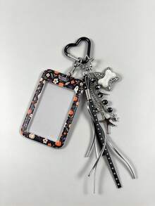 1 Set Fashionable Halloween Pumpkin Print Card Holder Pendant, Bag Charm, Keychain, Wallet, Business Bank Credit Card Holder, Unisex Wallet Sleeve - Multicolor - View 3