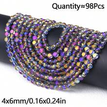 98pcs 6mm AB Color Round Flat Crystal Glass Spacer Beads For Handmade DIY Beaded Bracelets, Necklaces, Phone Chains, Car Decor, Scene Decoration Accessories Loose Beads - Crystal Beads - View 9