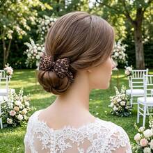 Dây buộc tóc scrunchie nơ họa tiết da báo ngọt ngào, thiết kế co giãn cao, không gây hư tổn tóc, phù hợp buộc tóc đuôi ngựa hàng ngày, đi làm, đi mua sắm, phụ kiện buộc tóc chắc chắn - Nhiều màu - Xem 1