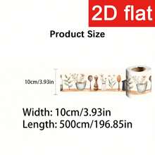 1 Roll 2D Flat Classic Self-Adhesive Wall Trim - Floral Kitchen Utensils Spoon Pattern, Suitable For Home Decor. Fits Baseboard/Chair Rail. Size 10x500cm, Material PVC. Highly Decorative, Easy To Apply. Simple Installation, Holiday Decoration (Wall Not Included), 2D Flat Design - A - View 12