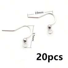 20pcs Stainless Steel DIY Earrings Hooks Clasp Findings Handmade Jewelry Making Accessories Earwire Accessories - Earring Hooks - View 17
