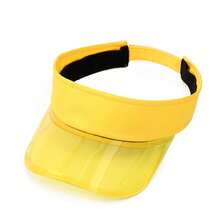 1 Pc Summer New Transparent Wide Brim Visor Cap, Lightweight Breathable Outdoor Sports Commuter Adjustable Solid Color Flat Top Hat - Multicolor - View 21