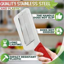 4PCS/1PC Red Handle Stainless Steel Cabbage Shredder, Handheld Vegetable Slicer For Salad, Multifunctional Kitchen Veggie Grater - Multicolor - View 5