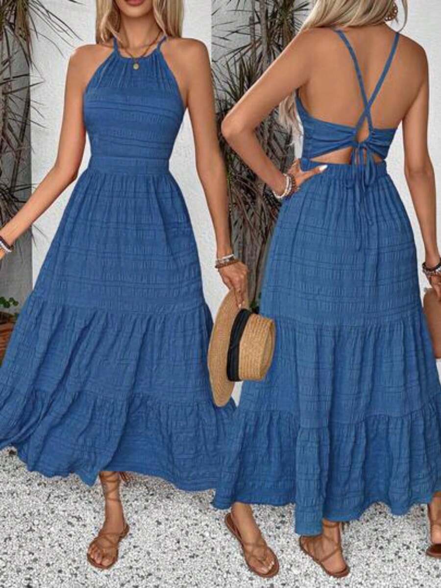 Women Short Dresses - Blue Mist - View 1