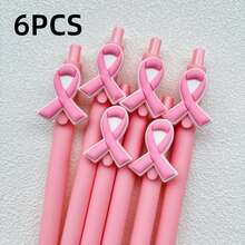 6/10pcs Pink Ribbon Theme Pens, Women's Health Breast Cancer Awareness Memorial Pens, Highly Attractive Retractable Ballpoint Pens, Gift - Sets - View 8