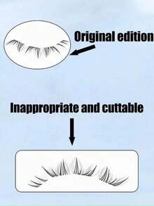 5 Pairs Transparent Stem Natural Style False Eyelashes, Japanese Anime Style Exaggerated DIY Cosplay Lower Eyelashes, Reusable, Suitable For Women And Girls, Comfortable Strip False Eyelashes - Black - View 2