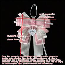 1pc Polka Dot Ribbon Multi-Layer Bow Bag Charm, Anime Cosplay Concert Fan Support Ita Bag Accessory, Lace Trim Beaded Chain Lanyard Heart Buckle Flower Decor Handmade Jirai Kei Girl Idol Support Decoration Pendant - A - View 10