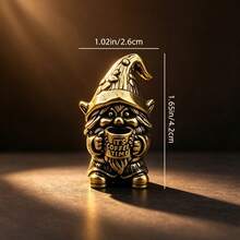 Vintage Gold Gnome Holding Coffee Cup Desktop Ornament, Retro Dwarf Sculpture, Home Office Desk Decor, Cute Coffee Lover Gift - 1PC Elf Drinking Coffee Ornament - View 8