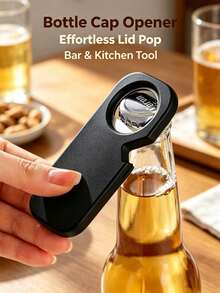 Effortless Beer Bottle Cap Opener With Non-Slip Matte Grip, Compact Durable Manual Lid Remover, Portable Lightweight Bar Tool For Kitchen, Home Party, Restaurant, Picnic & Outdoor Use - Multicolor - View 2