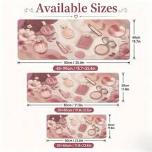 1pc Pink Makeup Aesthetic Desk Mat, Perfume Cosmetic Print Large Mouse Pad For Dorm & Vanity Table Decor - View 5