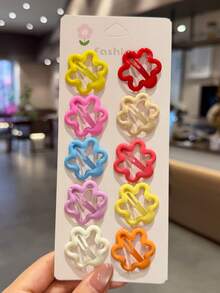 30pcs Cute Minimalist Flower Hair Clips, Sweet Candy Color BB Clips For Girls, Little Girls' Colorful Hair Clips, Cute Princess Bangs And Side Hair Clips (Random Color) - Hot Pink - View 9