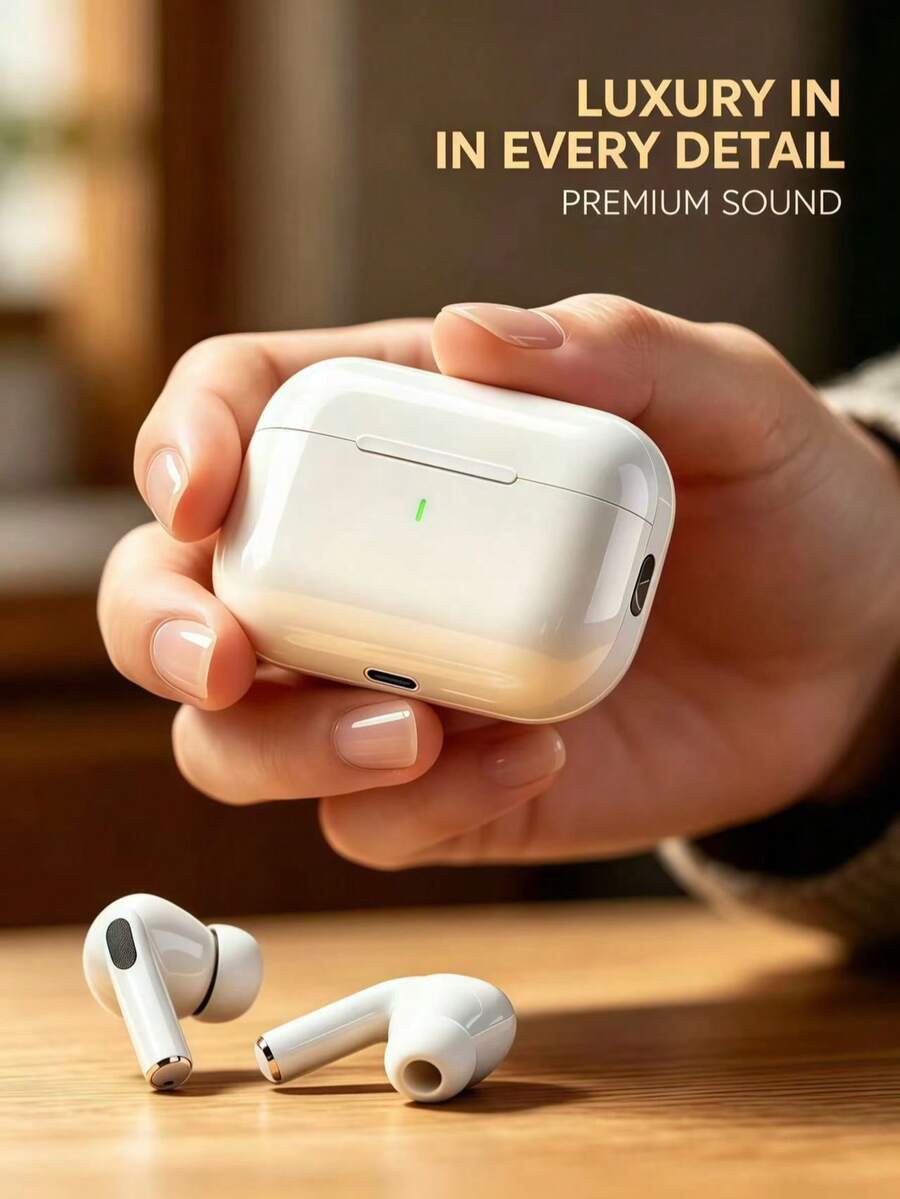 Newly Upgraded True Wireless Bluetooth Earbuds, Sports And Gaming Earphones. Lightweight And Portable, Built-In Microphone, Providing Immersive High-Quality Audio Experience. - White - View 1