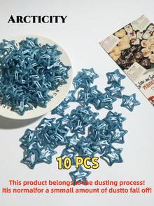 Arcticity 10pcs Colorful Glowing Star Hair Clips Set, Fluorescent Glow-In-The-Dark Bangs Clips, Fluorescent Hair Clips, Suitable For Concert Glowing Fun Hair Accessories - Blue - View 11