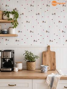 SUPSTICKER Sweetheart Wallpaper Panel, Self-Adhesive Peel And Stick Wall Sticker, 15.75*47.24 Inches/15.75*118.11 Inches, 3 Patterns, Home Bedroom Decor - 1PC - View 2