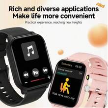ZhiKexing Sports Smart Watch, 1.83-Inch High-Definition Display, 260mAh Battery With LED Light, Supports Wireless Calling, Music Playback, Message Notifications, Multifunctional Sports Watch With Calculator, Alarm Clock, Compatible With Android And IOS Systems, Fashionable And Modern Design, Ideal Gift For Men, Women, Couples Or Parents - View 3
