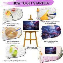 成人用數字油畫套裝 無框壓克力畫布 70x40cm/27.6x15.7in DIY家居裝飾，生日、父親節、聖誕節、母親節、情人節的絕佳禮物選擇 - 彩色 - 查看 11