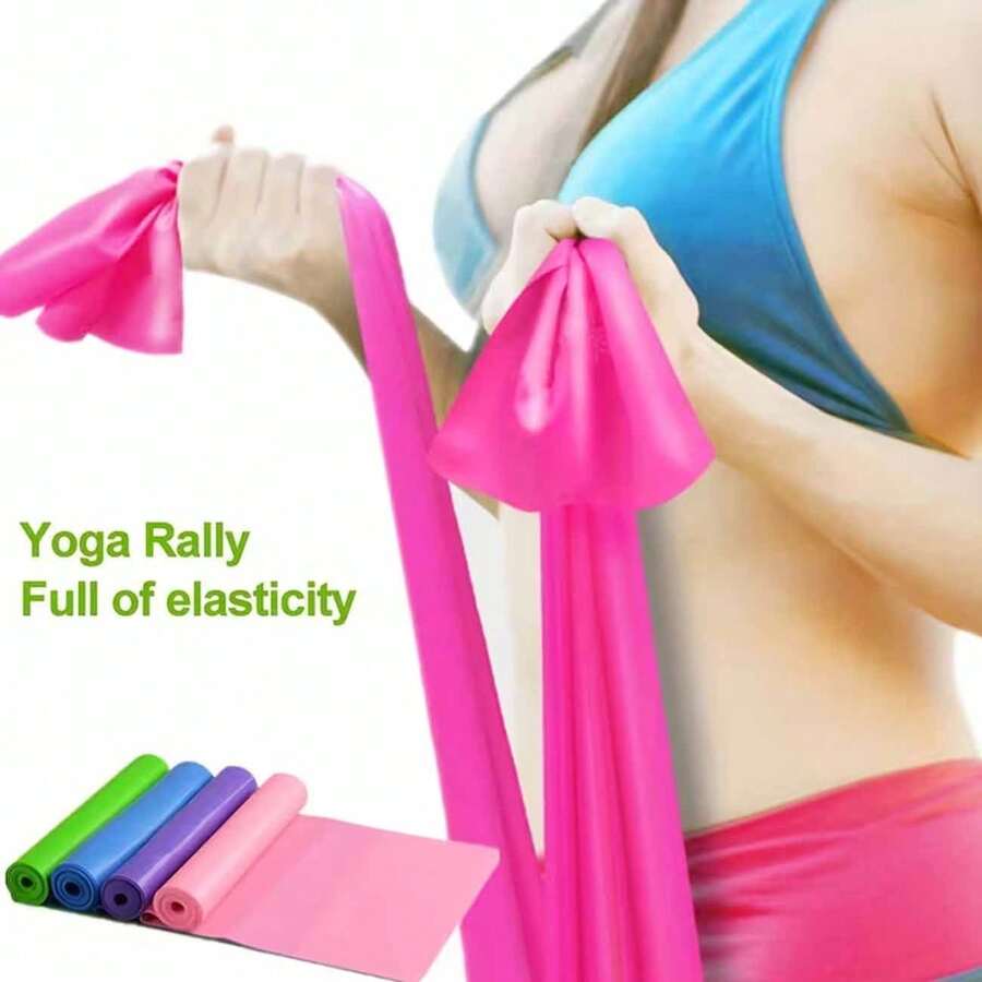 1/3/5pcs/Set TPE Yoga Resistance Band Set, Multi-Color (Blue, Yellow, Purple), 5 Resistance Levels, Portable Stretching Equipment, Suitable For Fitness, Yoga, Pilates, Rehabilitation, Strength Training, Muscle Shaping And Flexibility Enhancement