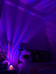 1pc 7-Color Northern Lights Wave Projection Night Light, With Remote Control, USB Powered, Wave Projection Lamp, Suitable For Home And Bedroom Decor, Bedroom Ambiance | Colorful Lighting Effect - Multicolor - View 4