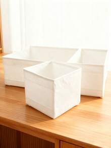 Fabric Storage Bins Set, Foldable Open-Top Drawer Organizer Boxes, Cloth Closet Storage Baskets For Underwear, Socks, Makeup, Clothes, Bedroom & Wardrobe Organization - White - View 8