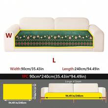 1Pc Christmas Themed Jacquard Sofa Cushion, Non Slip Couch Cover With Gingerbread & Xmas Tree Print, Washable Furniture Protector For Holiday Home Decor - Multicolor - View 18