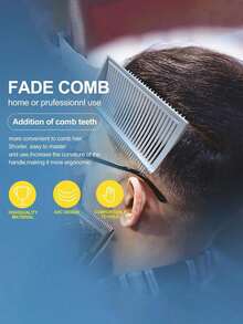 1pc Positioning Styling Comb, Oil Hair Gradient Haircut Comb, Haircutting Tool, Flat Top Clipper Comb, Fluffy Positioning Haircut Comb, Adjustable Arc Positioning Haircut Comb, Haircutting Auxiliary Tool, Suitable For Men, Barbers And Hair Salons - Multicolor - View 3