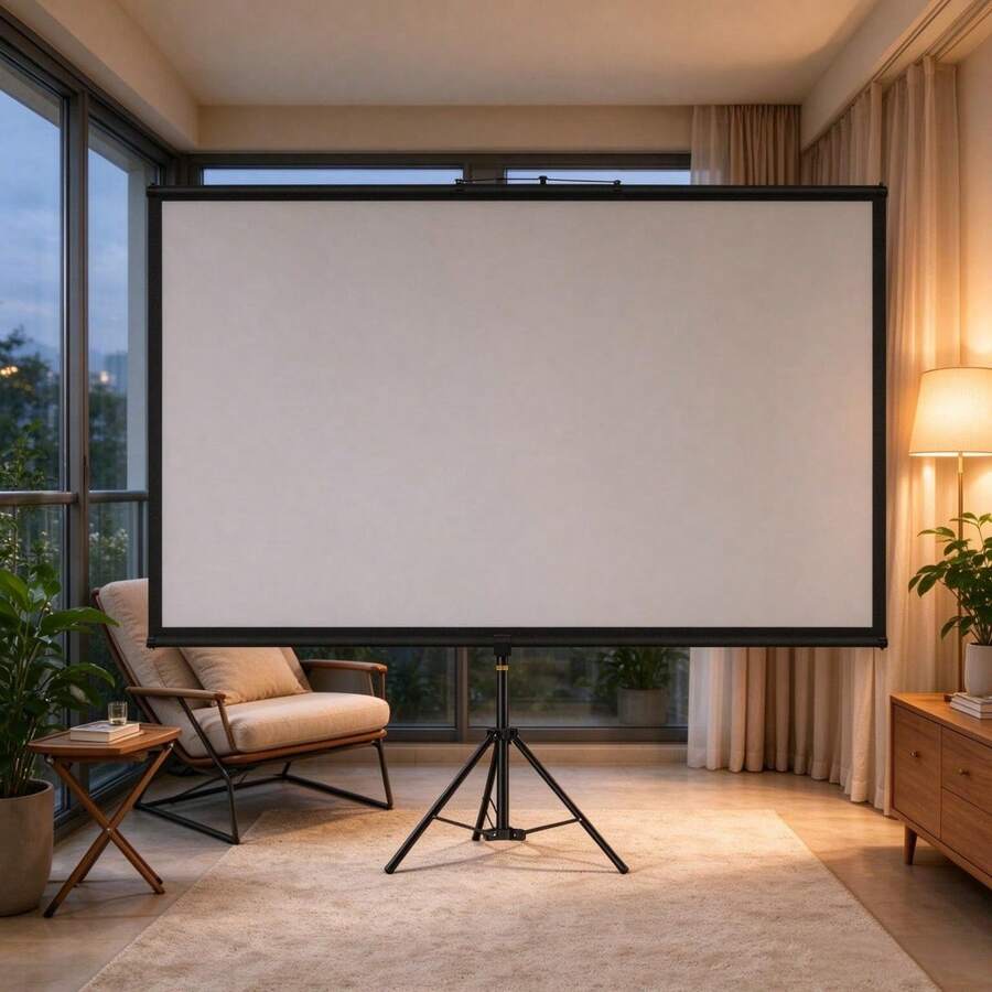 4K Projection Screen Stand 70Inch Portable Wrinkle-Height Adjustable - 1 - View 1