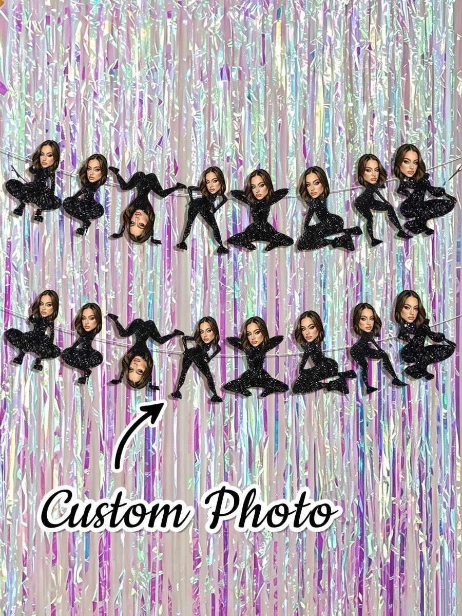 1/7/14/21-Panel Customizable Birthday Portrait Hanging Banner, Multi-Size Multi-Pattern Birthday Party Decoration Flag, Customizable With Portrait, Photo And Birthday Elements, Suitable For Birthday Party Backdrop, Tabletop Decor, Cake Table, Photo Area, Gift Area And Party Setup, Customizable Exclusive Portrait Design According To Needs, Suitable For Friends, Colleagues, Family, Boyfriend, Girlfriend, Suitable For Birthday Party, Anniversary, Graduation Party And Other Occasions - Multicolor - View 1