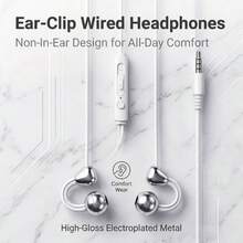Earphone Jepit Terbuka Berkabel | Pas Tanpa Tekanan di Telinga dengan Konektor Ganda 3.5mm & Type-C, Mikrofon HD dan Kontrol In-Line Cerdas, Transmisi Suara Terarah, Universal untuk Olahraga, Bermain Game, Ponsel Pintar & Laptop - View 1