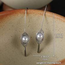 Gmzalx Women's Minimalist Line Ear Wire Earrings, Cool And Soft Texture, Elegant Accessory Suitable For Daily Commute And Date - Silver - View 2