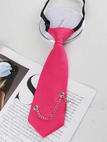 1pc Chain Slouchy Tie, Suitable For Casual Streetwear, Daily Wear, College Style Shirts - Multicolor - View 11