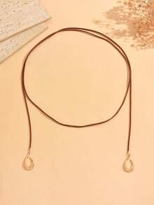 1 buah Kalung Tali Cokelat Gaya Bohemian dengan Liontin Kait Ikan Emas, Perhiasan Leher Wanita Modis dan Serbaguna, Cocok untuk Pemakaian Sehari-hari, Kencan, dan Liburan - MultiWarna - View 2