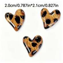 5/10/15pcs Leopard Print Heart Resin Fridge Magnets, Cute Decorative Magnets, Suitable For Kitchen, Office, Storage Cabinets, Dishwashers And Refrigerators, Kitchen Decor, Home Decor, Mother's Day Gift - Multicolor - View 4