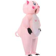 Unisex Standing Pink Pig Inflatable Costume For Family Parties, Halloween, Christmas, And Holiday Parties - Pink - View 4
