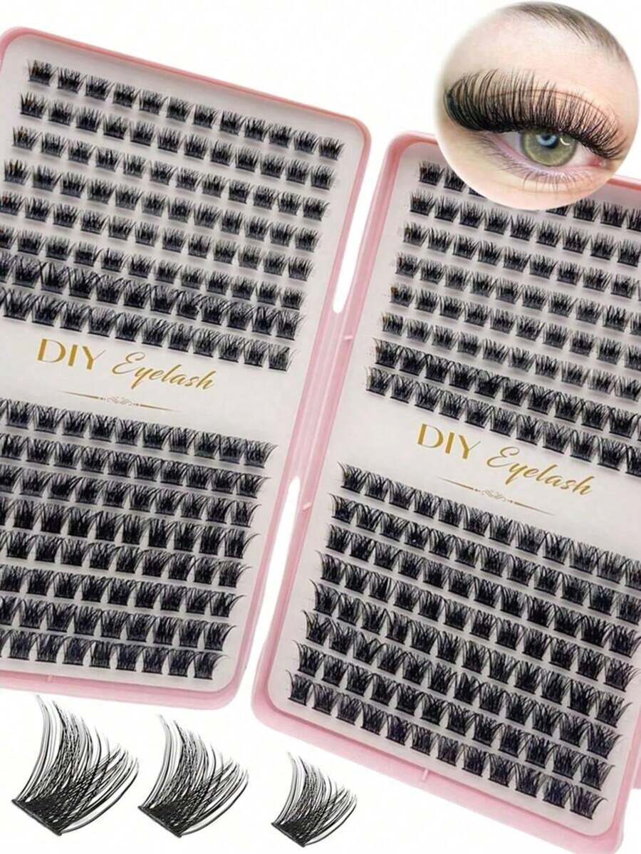 100 Individual Eyelashes, Eyelash Book, Cluster Eyelashes, Home DIY ...