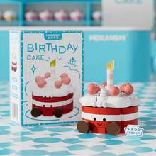 Cute Cartoon Birthday Cake Mini Building Blocks With Candle, DIY Assembly Bricks Set Desktop Ornament, Multiple Styles Creative Building Toy For Home Decor, Ideal Birthday Surprise Gift For Adults Teens - Multicolor - View 13