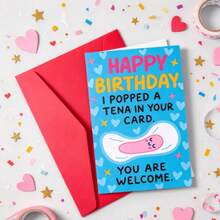 1pc Funny Birthday Card, Gag Gift For Female Friend, Humorous Surprise Creative Envelope Card - Multicolor - View 2