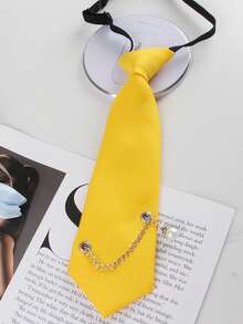 1pc Chain Slouchy Tie, Suitable For Casual Streetwear, Daily Wear, College Style Shirts - Multicolor - View 25