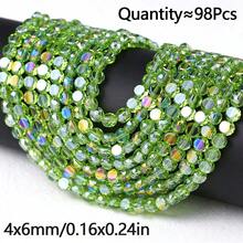 98pcs 6mm AB Color Round Flat Crystal Glass Spacer Beads For Handmade DIY Beaded Bracelets, Necklaces, Phone Chains, Car Decor, Scene Decoration Accessories Loose Beads - Crystal Beads - View 27