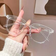 2 Pairs Women's Fashion Square Frame Non-Prescription Glasses, Black + Transparent PC Frame, Versatile Literary Style, Suitable For Office, Weekend, Back To School, Dating, Outings And Fashion Accessory - Clear - View 9