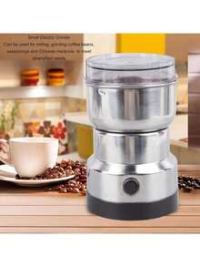 SOKANY 200W High Power Stainless Steel Coffee Bean Grinder, Plug-In Electric Coffee & Spice Grinder, Compact Portable Design, One-Touch Start, Suitable For Home Kitchen - Silver - View 3