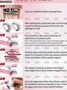 1 Pair Half-Eye Magnetic False Eyelashes, Top And Bottom Magnetic Wear, Easy To Apply, Portable Storage Magnetic Eyelashes - View 6