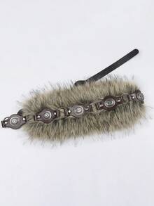 1pc Medieval Viking Fringed Leather Belt, Brown Rivet Decorated Waistband, Suitable For LARP, Cosplay, Renaissance Festival And Halloween Costume Accessory - ZSJ - View 2