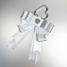 1pc Satin Polka Dot Bow Heart Buckle Bag Charm, Lace Long Ribbon Angel Wings Cross, Anime Idol Support Live Concert Anime Convention Mass-Produced Lolita Ita Bag Badge Holder Portable Collection Accessory, Landmine Style Sweet Girl Accessory - A - View 17