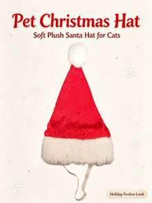 Pet Cat Plush Christmas Hat, Soft And Skin-Friendly, Strong Holiday Atmosphere, Can Be Used As Decorative Small Hat, Also A Fun Holiday Gift, Suitable For Christmas Dressing - A - View 7