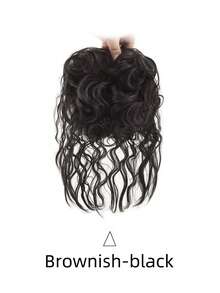 Wool Curl 11.8-Inch Hair Curling Top Hair Extension Piece, Thin Net Bottom Breathable Top Hair Extension Block, Lightweight And Dense Hair Volume Enhancer, Suitable For Daily Use, Music Festivals, Parties - Multicolor - View 10