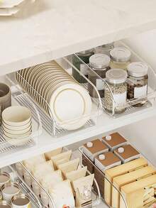 4pcs/1pc Transparent Refrigerator Storage Box With Handle, Stackable Fridge Storage Container, PET Food Storage Box, Suitable For Fruits, Vegetables, Eggs, Kitchen Pantry Drawer-Style Refrigerator Storage Box, Multi-Color/4pcs Specification Is 4pcs[S]Storage Box - Multicolor - View 3